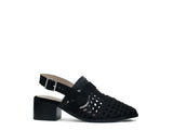 Women's Stylish Black Slingback Block Stake Heels | Zarnesh