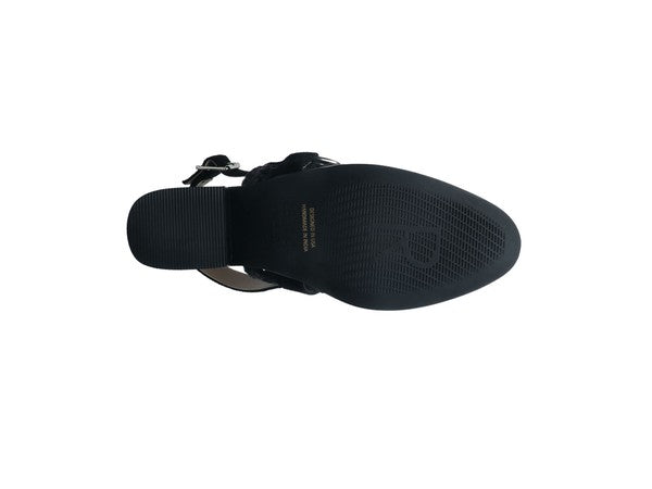 Women's Stylish Black Slingback Block Stake Heels | Zarnesh