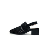 Women's Stylish Black Slingback Block Stake Heels | Zarnesh