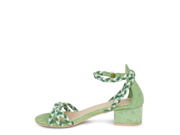Women's Stylish Braided Ankle Strap Block Heel | Zarnesh