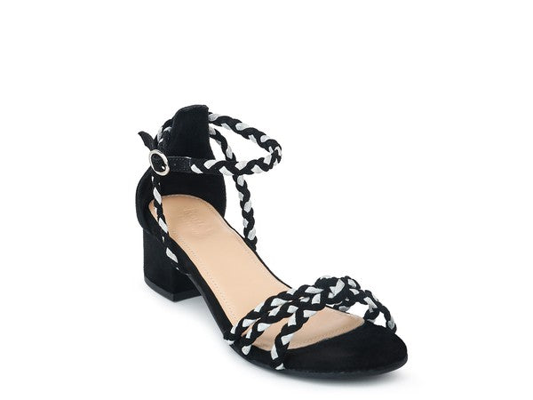 Women's Stylish Braided Ankle Strap Block Heel | Zarnesh