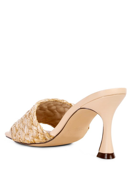 Women's Stylish Woven Braided Strap Heeled Sandals | Zarnesh