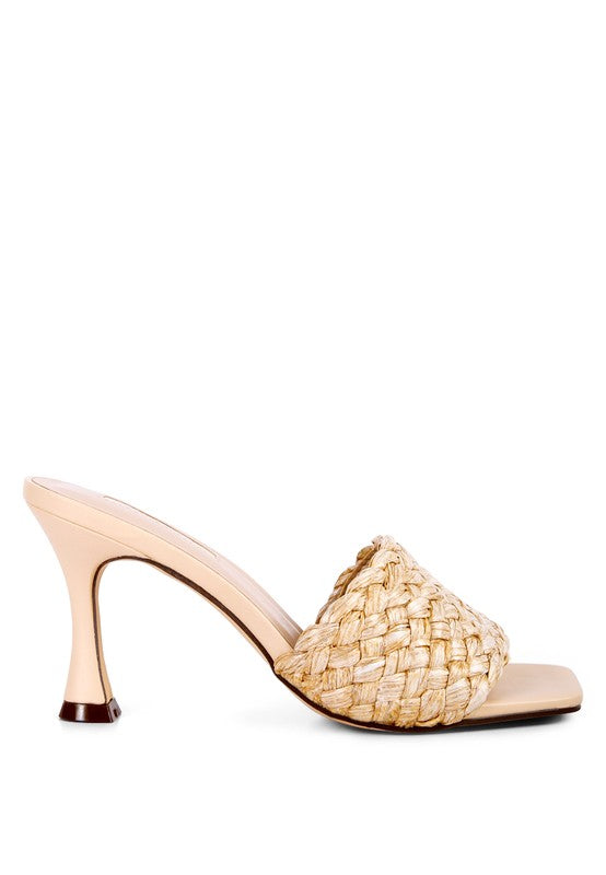 Women's Stylish Woven Braided Strap Heeled Sandals | Zarnesh