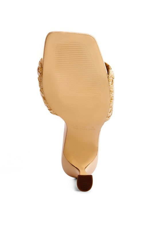 Women's Stylish Woven Braided Strap Heeled Sandals | Zarnesh