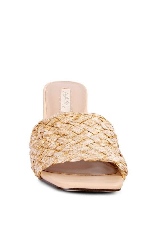 Women's Stylish Woven Braided Strap Heeled Sandals | Zarnesh