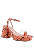 Women's Such Flirt Snake Pattern Block Heeled Sandals | Zarnesh