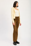 Women’s Suede Back Patch Pockets Lace-Up Front Flared Pants | Zarnesh