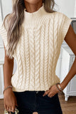 Women’s Sylvia Cable Knit High Neck Sweater Vest | Zarnesh