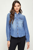 Women's Tencel Top Denim Blouse  | Zarnesh