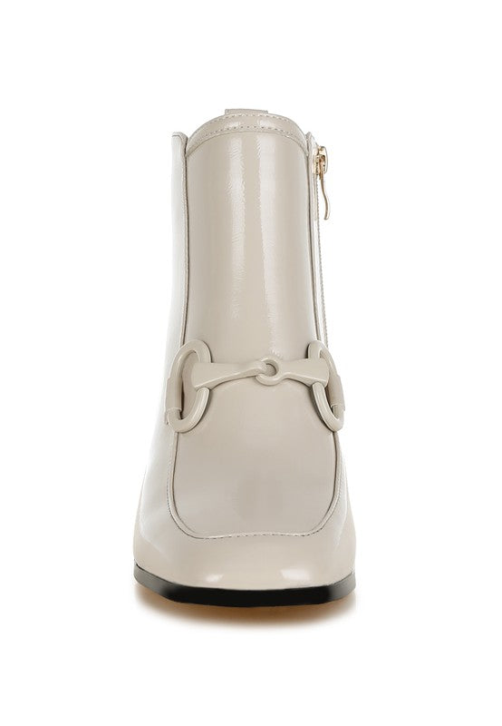 Women's Textured Block Heel Ankle Boots | Zarnesh