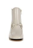 Women's Textured Block Heel Ankle Boots | Zarnesh