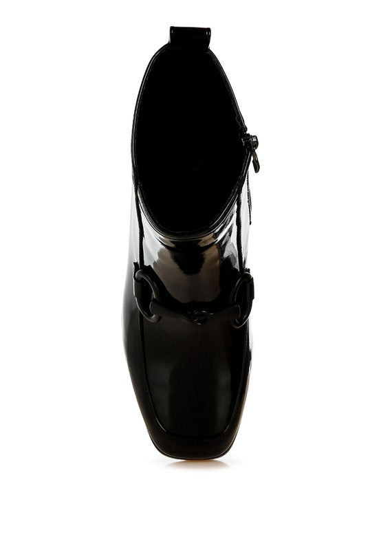 Women's Textured Block Heel Ankle Boots | Zarnesh