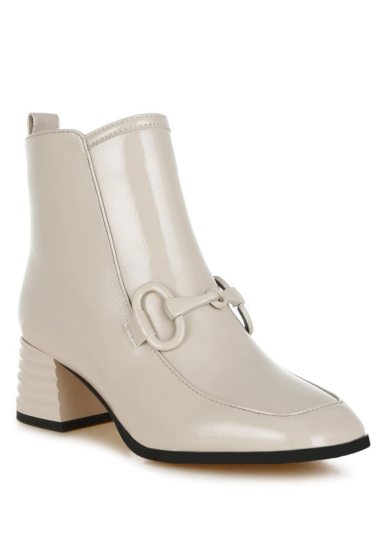 Women's Textured Block Heel Ankle Boots | Zarnesh