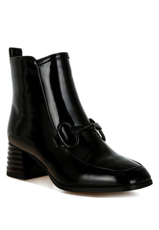 Women's Textured Block Heel Ankle Boots | Zarnesh