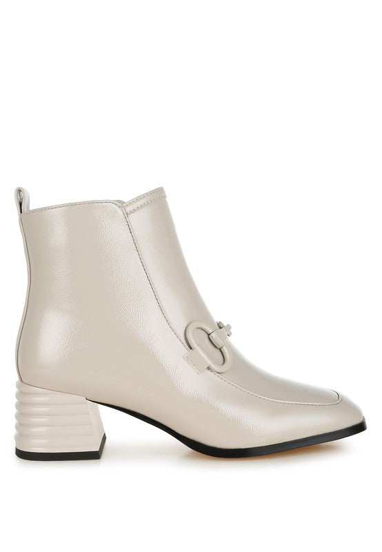 Women's Textured Block Heel Ankle Boots | Zarnesh