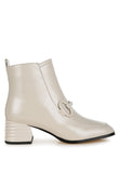 Women's Textured Block Heel Ankle Boots | Zarnesh
