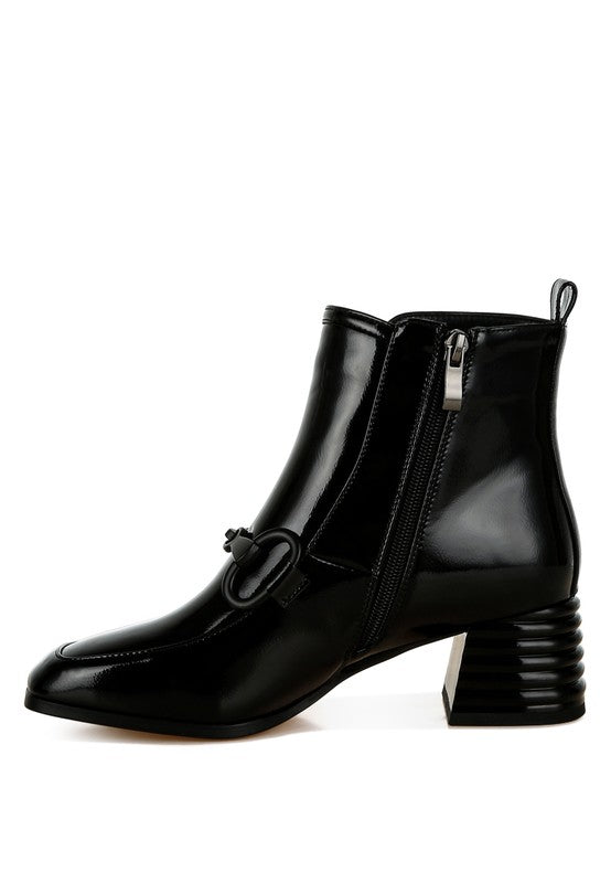 Women's Textured Block Heel Ankle Boots | Zarnesh
