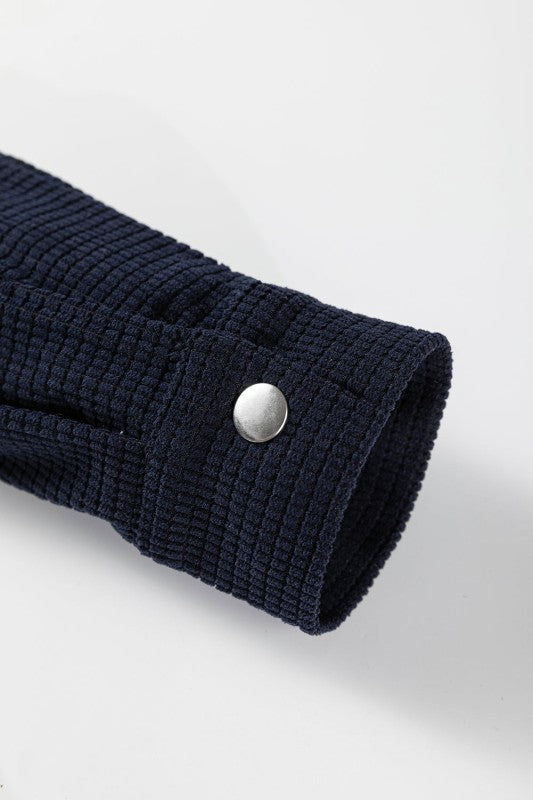 Women’s Textured Knit Hooded Corduroy Jacket | Zarnesh