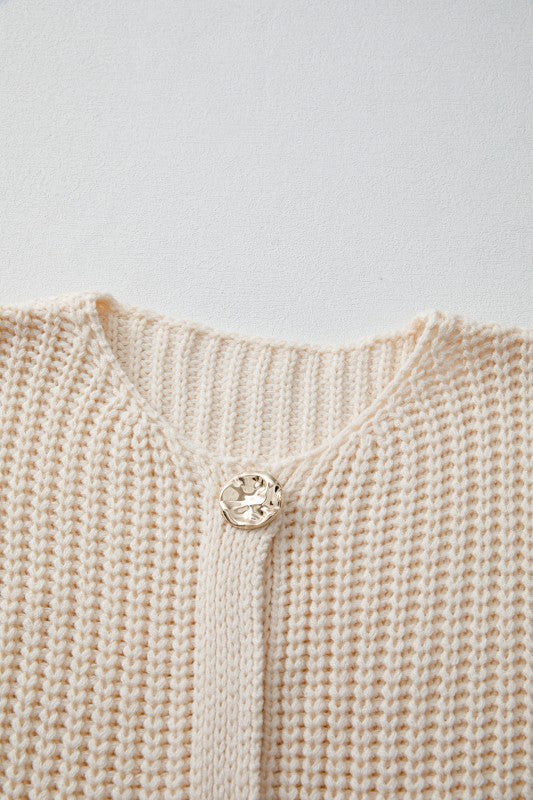 Women's Textured Solid Buttoned Side Pocket Vest Sweater | Zarnesh