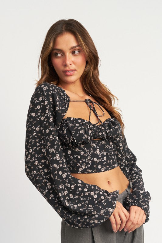 Women’s Tie Front Floral Blouse | Zarnesh