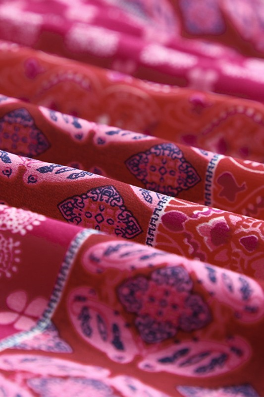 Women’s Tiered Paisley Ruffle A-Line Pocketed Maxi Skirt | Zarnesh