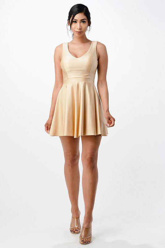 Women's Sleeveless Dalia Fit and Flared Tricot Dress | Zarnesh