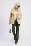Women's Trimmed Shawl Collar Fleece Jacket With Pockets | Zarnesh