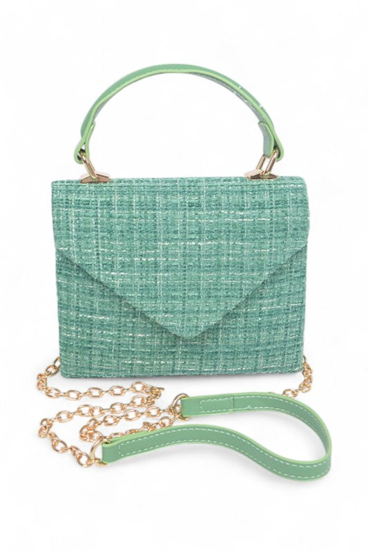 Women's Tweed Fabric Top Handle Crossbody Swing Bag | Zarnesh