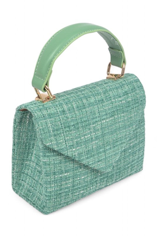 Women's Tweed Fabric Top Handle Crossbody Swing Bag | Zarnesh