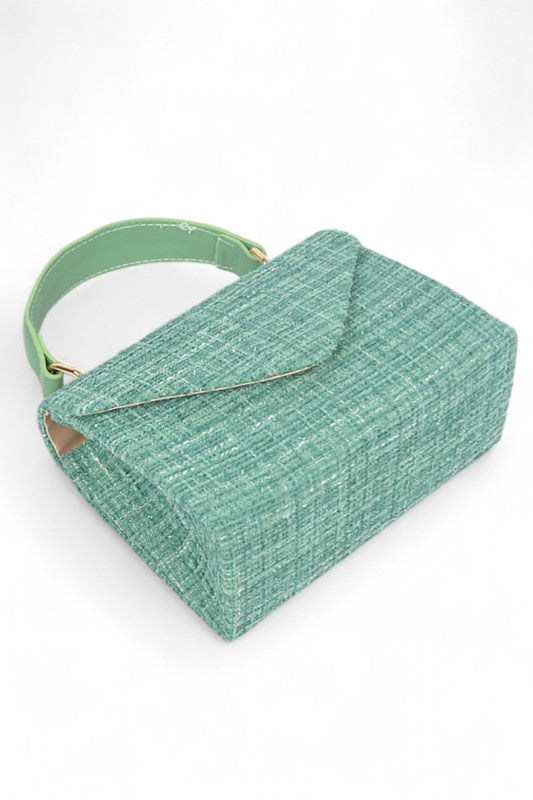 Women's Tweed Fabric Top Handle Crossbody Swing Bag | Zarnesh