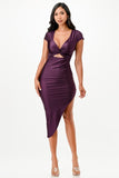 Women’s Twist Front Bodycon Tricot Midi Dress | Zarnesh