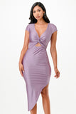Women’s Twist Front Bodycon Tricot Midi Dress | Zarnesh