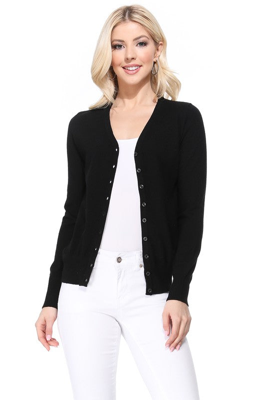Women’s V-Neck Button Down Knit Cardigan Sweater | Zarnesh