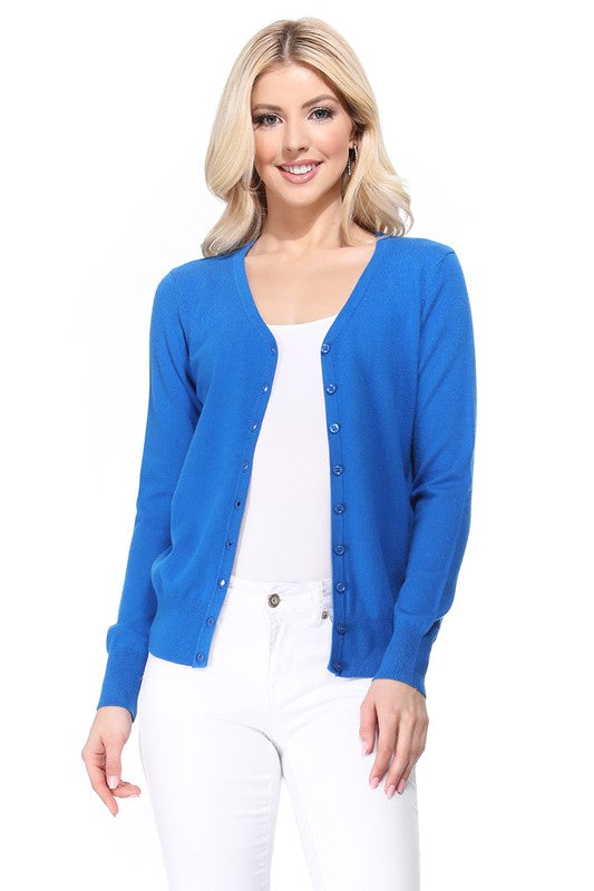Women’s V-Neck Button Down Knit Cardigan Sweater | Zarnesh