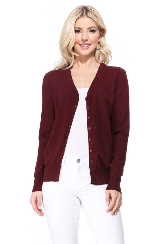 Women’s V-Neck Button Down Knit Cardigan Sweater | Zarnesh