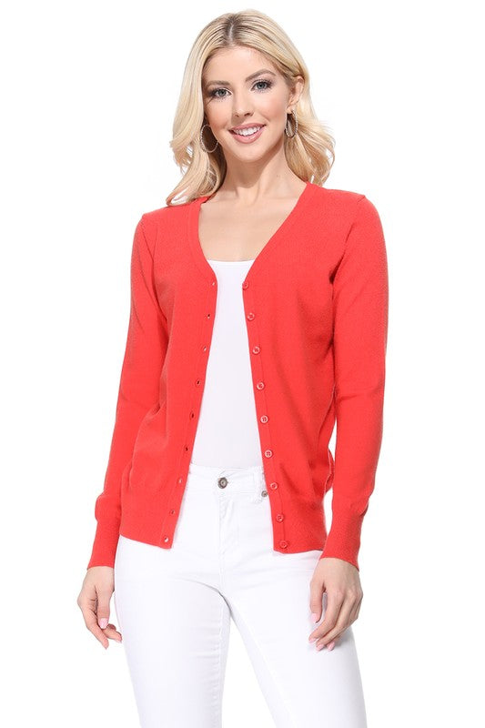 Women’s V-Neck Button Down Knit Cardigan Sweater | Zarnesh