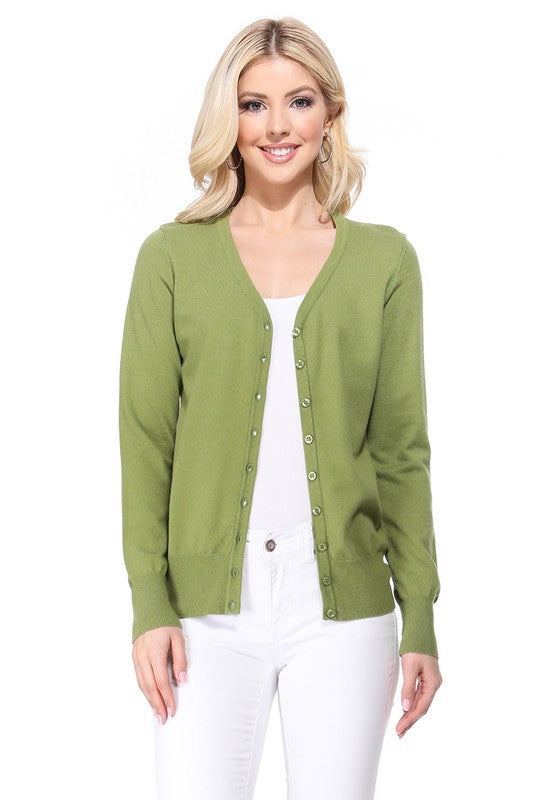 Women’s V-Neck Button Down Knit Cardigan Sweater | Zarnesh