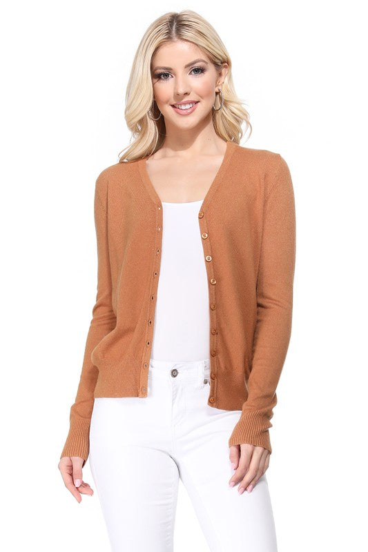 Women’s V-Neck Button Down Knit Cardigan Sweater | Zarnesh
