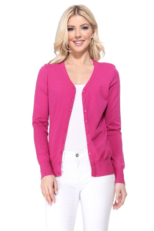 Women's V-Neck Button Down Knit Cardigan Sweater | Zarnesh