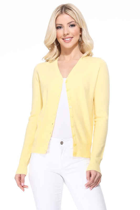 Women’s V-Neck Button Down Knit Cardigan Sweater | Zarnesh