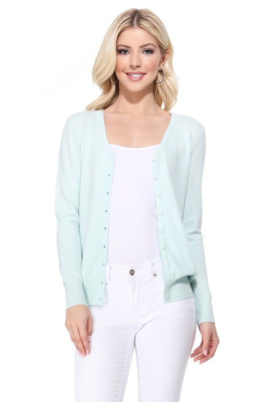 Women’s V-Neck Button Down Knit Cardigan Sweater | Zarnesh