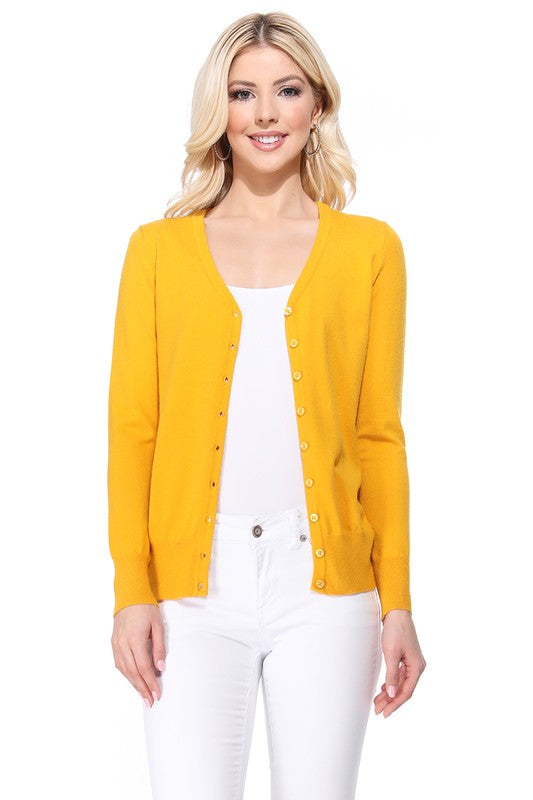 Women’s V-Neck Button Down Knit Cardigan Sweater | Zarnesh