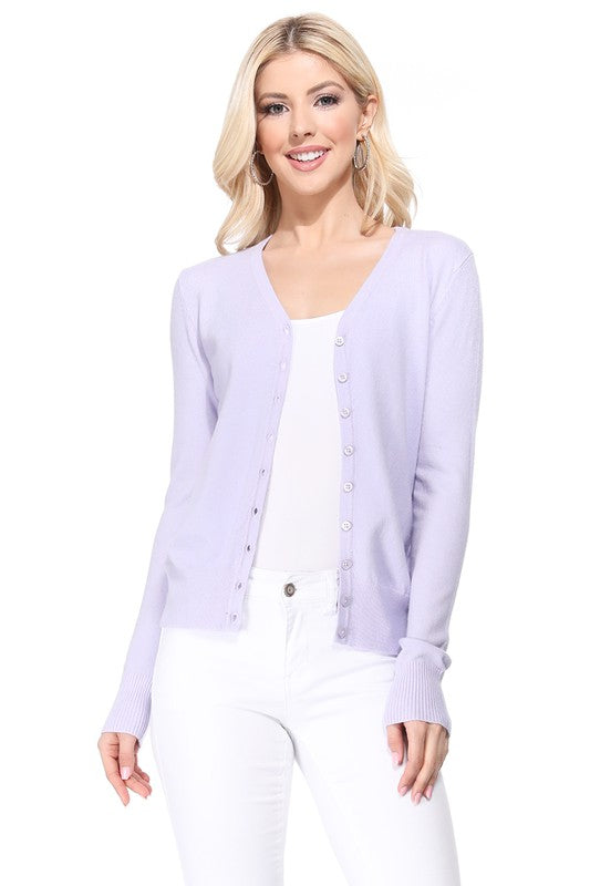 Women’s V-Neck Button Down Knit Cardigan Sweater | Zarnesh