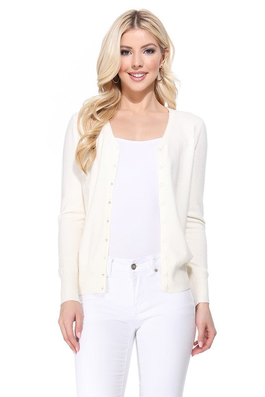 Women’s V-Neck Button Down Knit Cardigan Sweater | Zarnesh