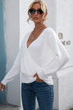 Women’s V Neck Long Sleeve Cross Pullover Sweater | Zarnesh
