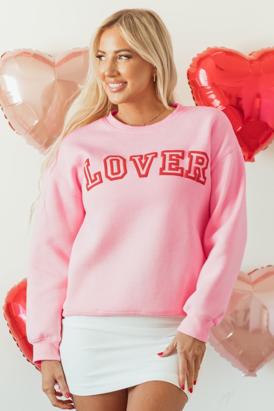 Women’s Valentines Lover Drop Shoulder Pullover Sweatshirt | Zarnesh