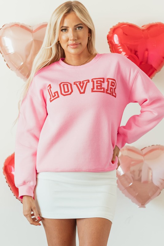Women’s Valentines Lover Drop Shoulder Pullover Sweatshirt | Zarnesh