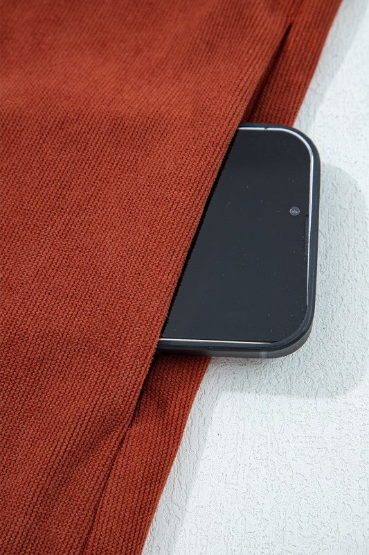 Women’s Velvet Flap Pocket Button-Up Drop Shoulder Shacket | Zarnesh