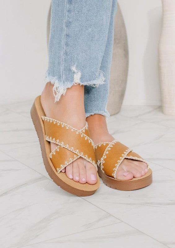 Women's Vera High Quality Criss Cross Strap Flat Sandal | Zarnesh