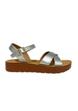 Women’s Vera Criss Cross Straps Metallic Flat Sandal | Zarnesh